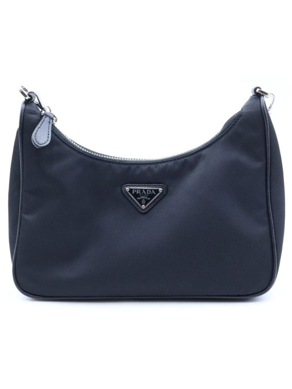 Prada Re-Nylon Re Edition Shoulder Bag Black Nylon Silver